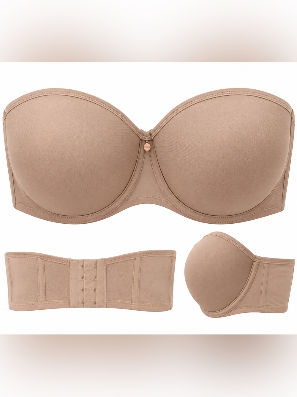 Elomi Smooth Moulded Strapless Bra 36Gj UK 36I US Sahara EL4300